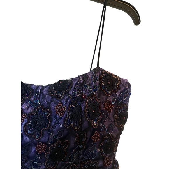 Elegant Purple Floral Embroidered Blouse - Picture 9 of 13